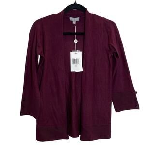 Evolution Dark Purple Cropped Sleeve Sweater - Size XS